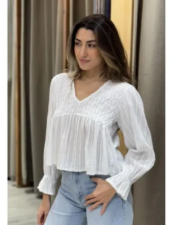 Blusa fluída vuelo blanca