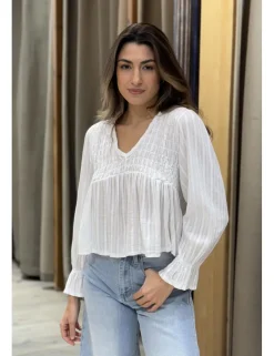 Blusa fluída vuelo blanca