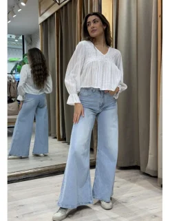 Blusa fluída vuelo blanca