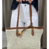Bolso ganchillo mediano beige