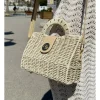 Bolso mimbre rígido beige