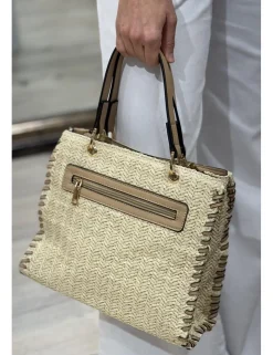 Bolso pequeño rafia beige