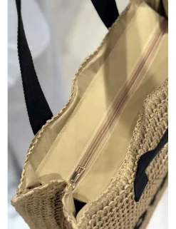 Bolso rafia grande Tote Bag tostado