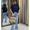Bolso rafia pequeño Tote Bag tostado
