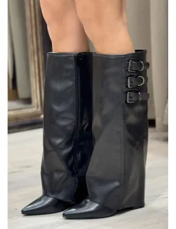 Botas polaina con hebillas negro