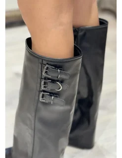 Botas polaina con hebillas negro