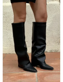 Botas polaina símil piel negras