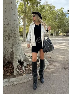 Botas polaina símil piel negras