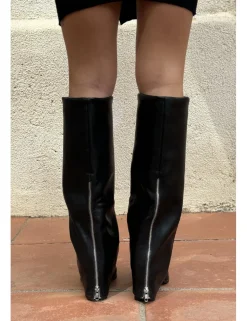 Botas polaina símil piel negras