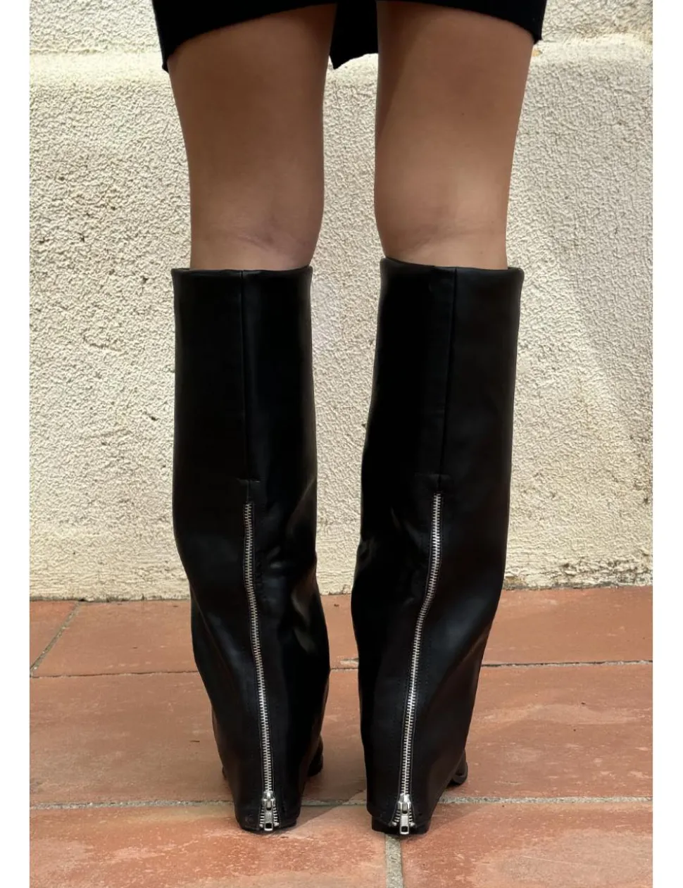Botas polaina símil piel negras