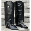 Botas polaina tachas símil piel negras