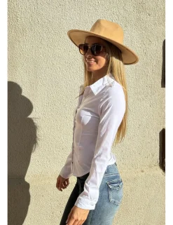 Camisa corta entallada blanca