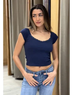Camiseta blonda azul marino