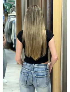 Camiseta jaspeada negra