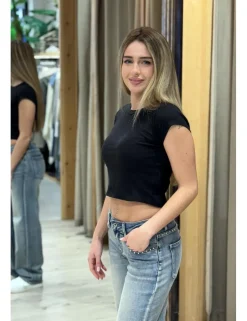 Camiseta jaspeada negra