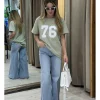 Camiseta long fit 76 kaki