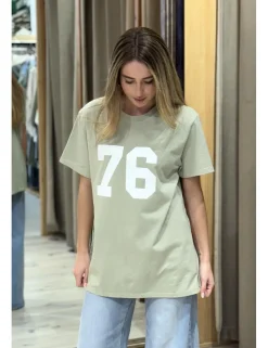 Camiseta long fit 76 kaki