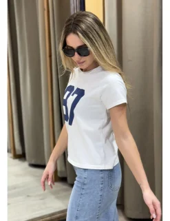 Camiseta short fit 97 blanco-marino