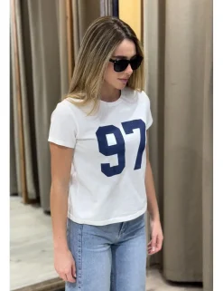 Camiseta short fit 97 blanco-marino