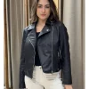 Chaqueta bíker corchetes negra