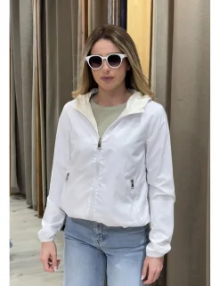 Chaqueta bomber reversible blanco-crudo