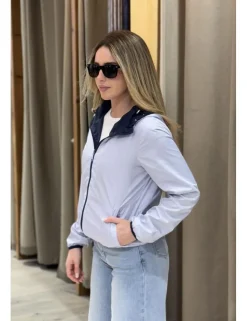 Chaqueta bomber reversible marino-celeste