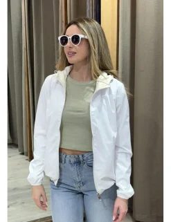 Chaqueta bomber reversible blanco-crudo