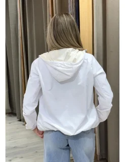 Chaqueta bomber reversible blanco-crudo