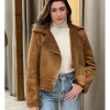 Chaqueta borrego corta cámel