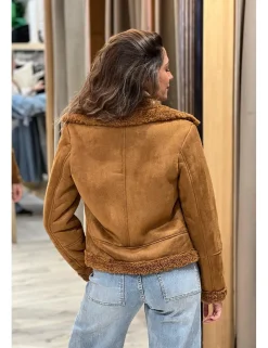 Chaqueta borrego corta cámel