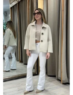 Chaqueta neopreno beige