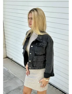 Chaqueta tejana cargo negra
