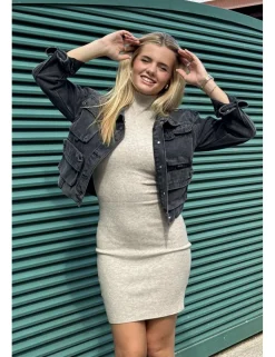 Chaqueta tejana cargo negra
