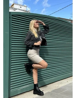 Chaqueta tejana cargo negra