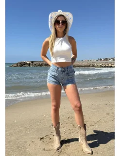 Crop top nadador blanco
