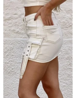 Falda con short debajo blanca