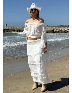 Falda ibicenca blanca