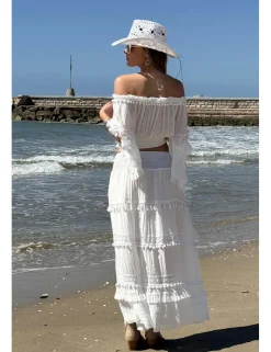 Falda ibicenca blanca