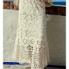 Falda larga ganchillo beige
