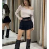 Falda mini volantes negro