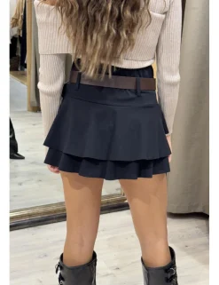 Falda mini volantes negro