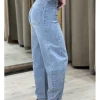 Jeans barrel azul denim