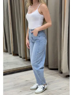 Jeans barrel azul denim