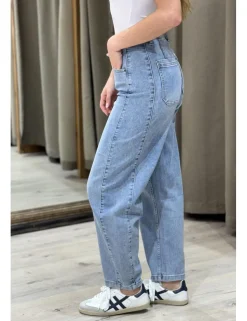 Jeans barrel azul denim
