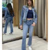 Jeans flare azul denim