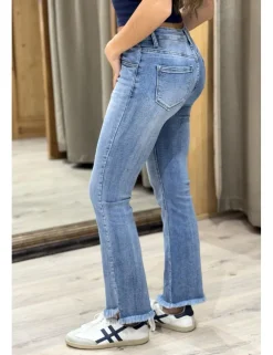 Jeans flare azul denim