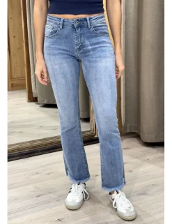 Jeans flare azul denim
