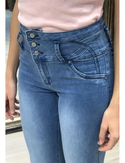 Jeans flare push-up azul denim