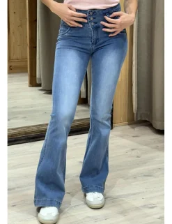 Jeans flare push-up azul denim