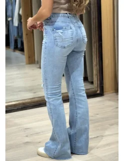Jeans flare rotos azul claro